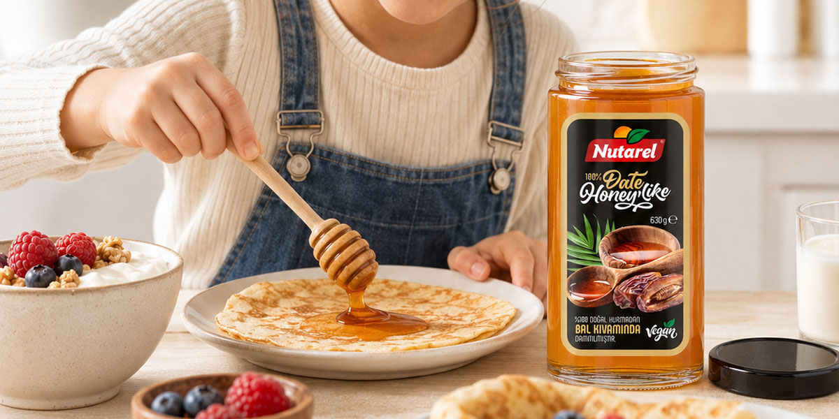 Nutarel Gold 630 g cam kavanoz ile kahvaltı sofrasında kullanım